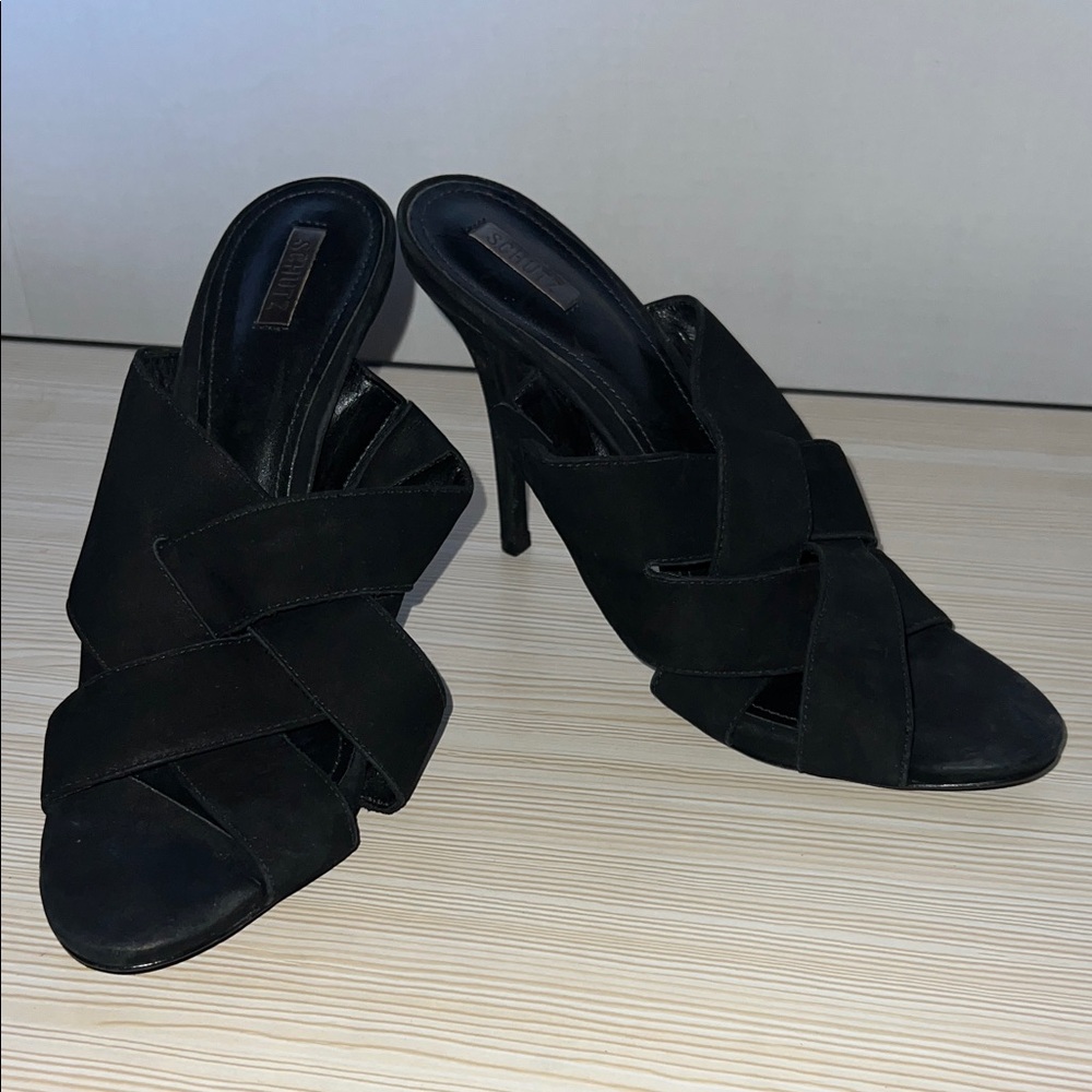 Schutz Weaved Suede Heels